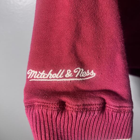 Mitchell & Ness Zip Up Hoodie Womens XL Red Distressed Wash Embroidered NWOT - Picture 3 of 10